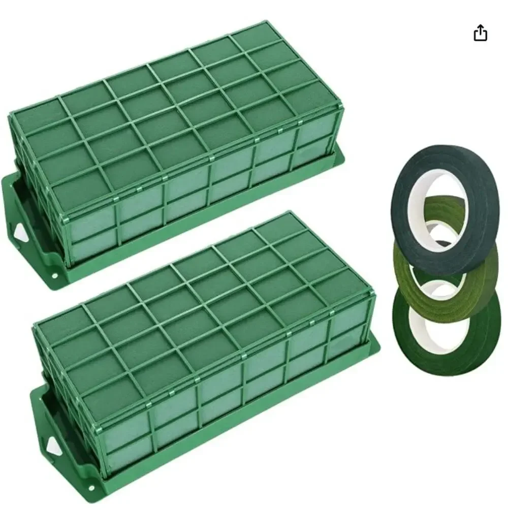 2 Pcs Floral Foam Cage for Flowers, Flower Cage Holders with Floral Foam- Green